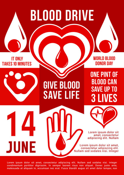 Kan bağışı vektör poster - Vektör, Görsel