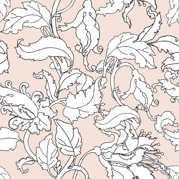 Elegance Seamless pattern with flowers ornament - Vektor, kép