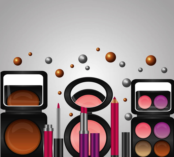 Spray crème tube cosmetische make-up producten - Vector, afbeelding