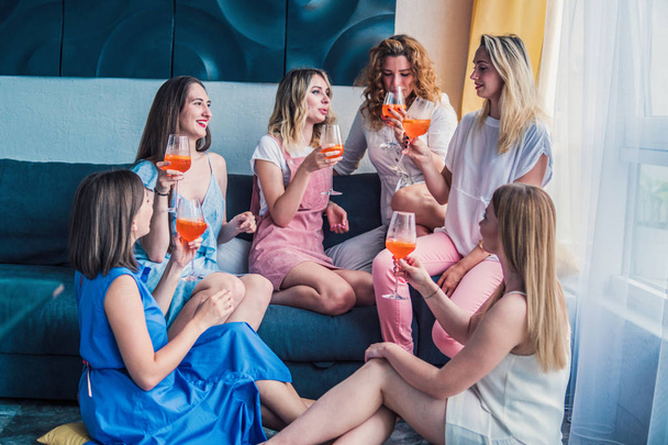 Beautiful Women Friends Having Fun At Bachelorette Party - Photo, Image