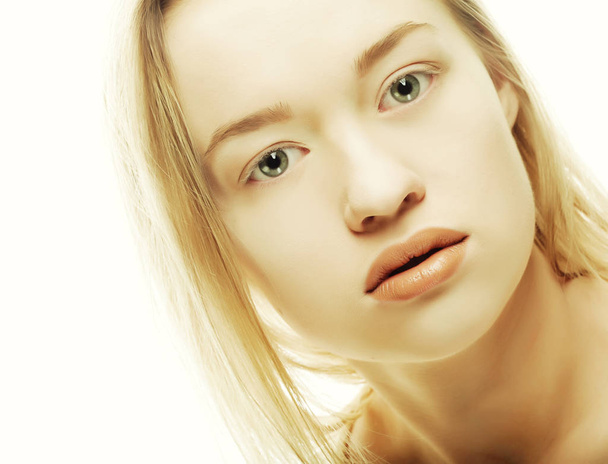 young woman with beautiful blue eyes  - Фото, зображення