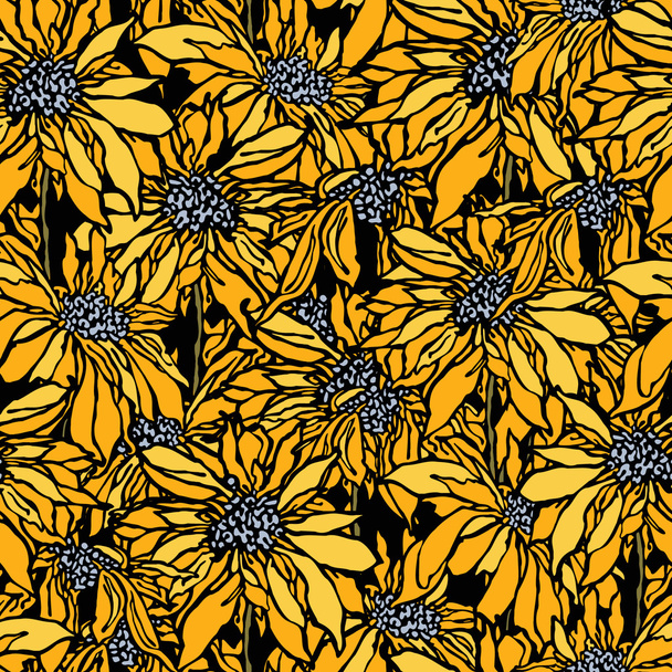 Elegance Seamless pattern with flowers - Vector, imagen