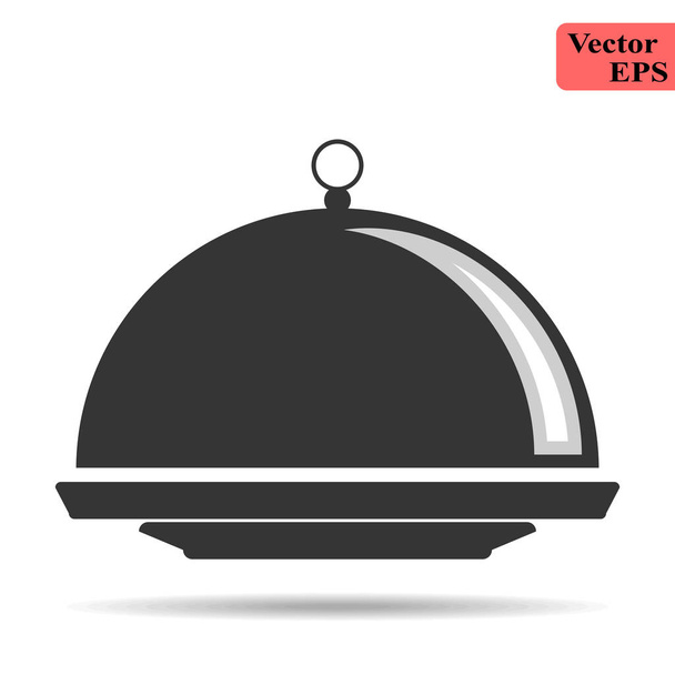 food cover icon - restaurant stahl serviertablett - stock vektor illustration design eps 10 - Vektor, Bild