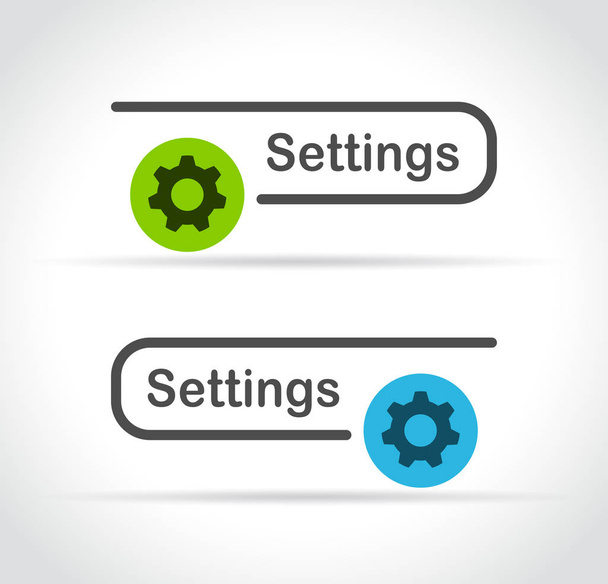 Ilustração de configurações de botões web no fundo branco
 - Vetor, Imagem