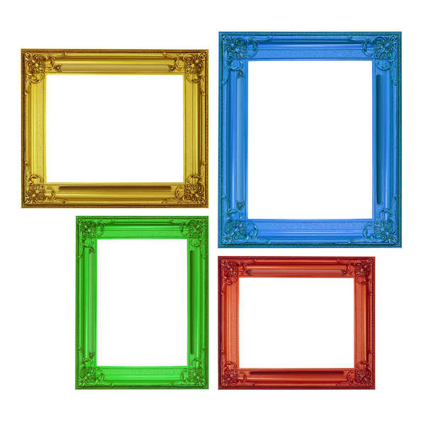 geïsoleerde frames in klassieke stijl in vier kleuren - Foto, afbeelding