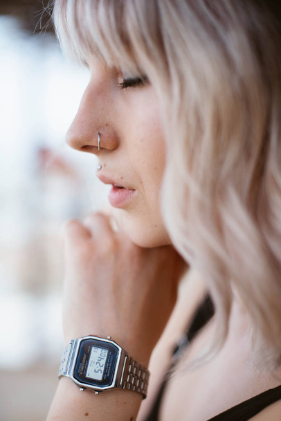 Beautiful young woman with tattoo  - Fotografie, Obrázek