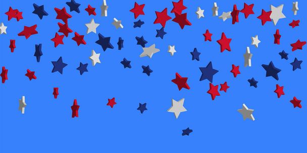 На абстрактном фоне красные, синие, белые звезды
 - Вектор,изображение