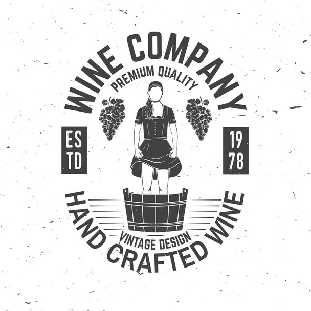 Wine company badge, sign or label. Vector illustration. - Vector, Image