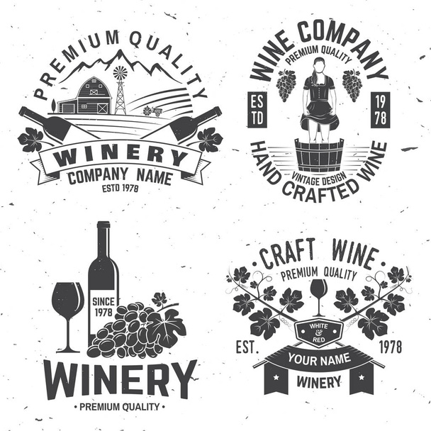 Set of winer company badge, sign or label. Vector illustration. - Vektor, kép