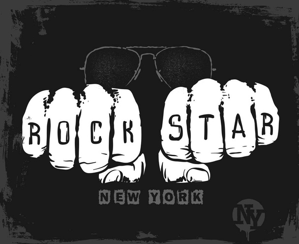 rock star graphisme, illustration vectorielle t-shirt imprimé
 - Vecteur, image
