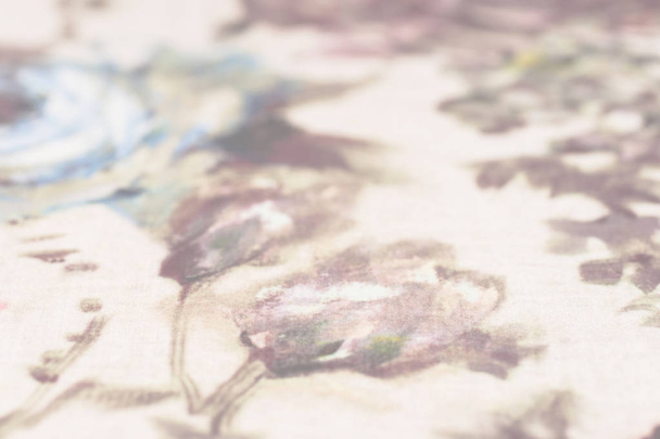 Tissu velours multicolore foyer sélectif. Fond abstrait, gabarit vide. Concentration sélective
. - Photo, image