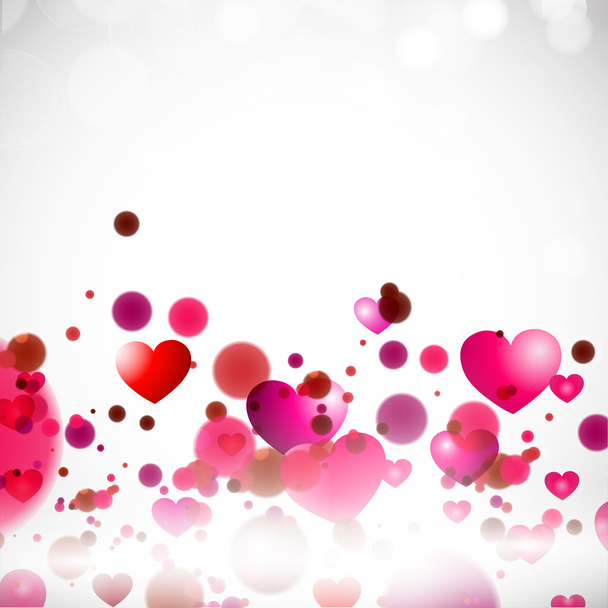 Happy Valentine's Day background with glossy pink hearts. EPS 10 - Vetor, Imagem