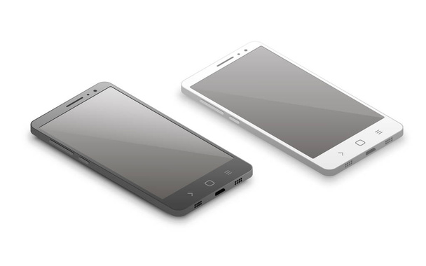 Modèle de smartphone isométrique. Illustration vectorielle de Smartphones Isometric Noir et Blanc
. - Vecteur, image