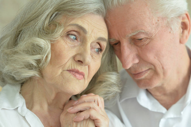 Sad Senior couple at home  - Foto, imagen