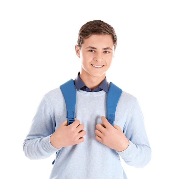 Stylish teenager with backpack  - Foto, Imagen