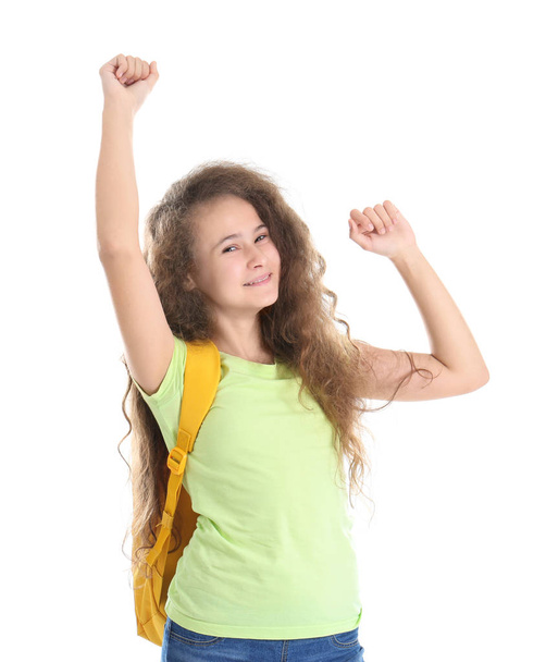 Happy teenager with backpack   - Φωτογραφία, εικόνα