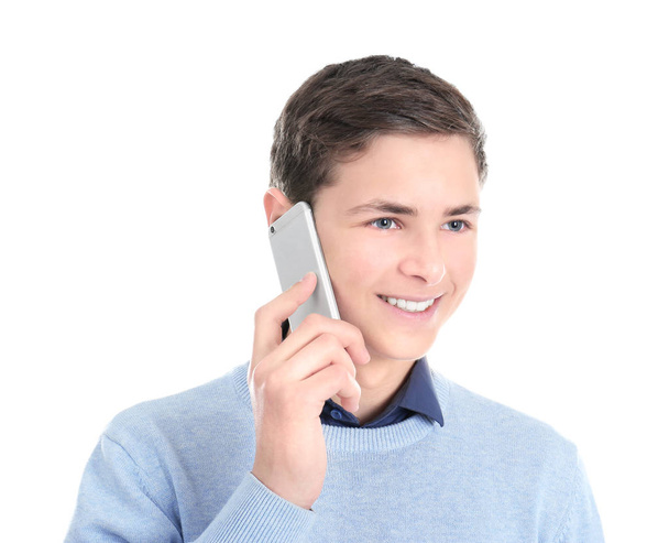 Stylish teenager talking on mobile phone  - Foto, imagen