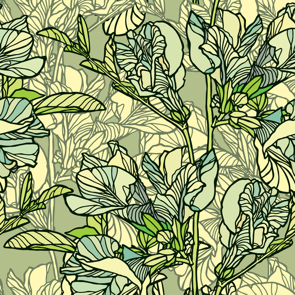 エレガンス シームレス パターンの花を持つ - ベクター画像