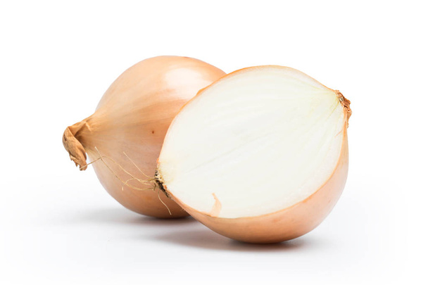 ripe onion on a white background - Foto, Imagen