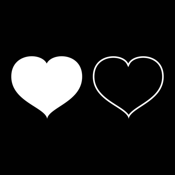 Сердце с набором значков белого цвета
 - Вектор,изображение