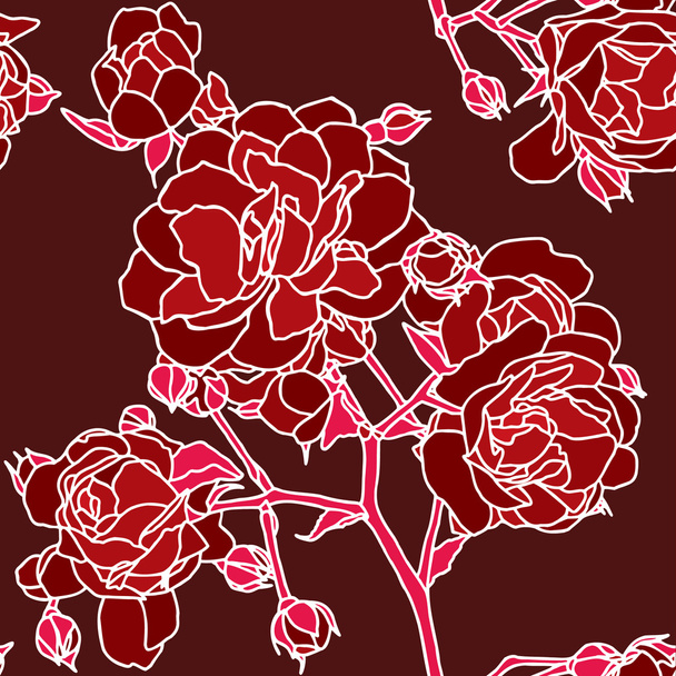 Elegance Seamless pattern with flowers roses - Vector, afbeelding