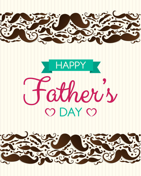Father's Day - poster with funny mustaches. Vector. - Vector, afbeelding