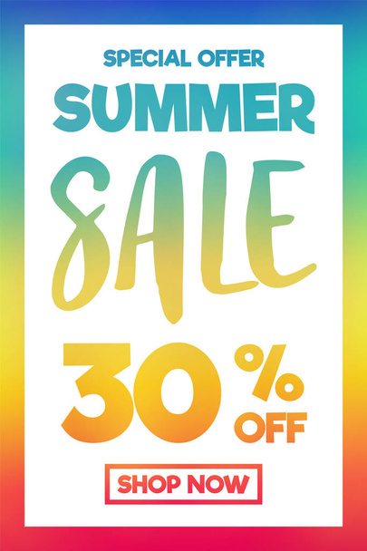 Summer Sale - colourful poster. Vector. - Vetor, Imagem