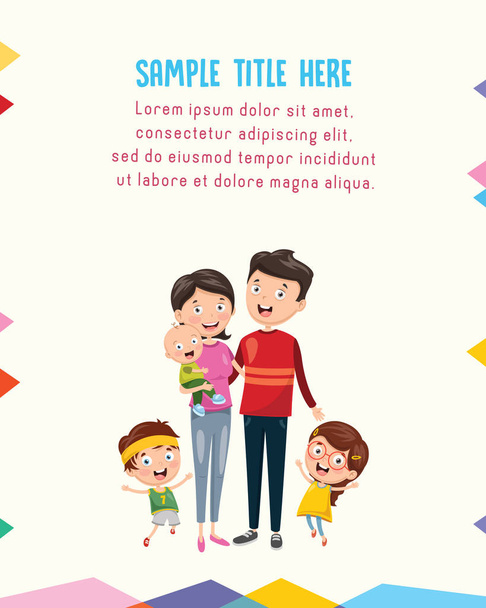 vectorillustratie van gelukkige familie - Vector, afbeelding
