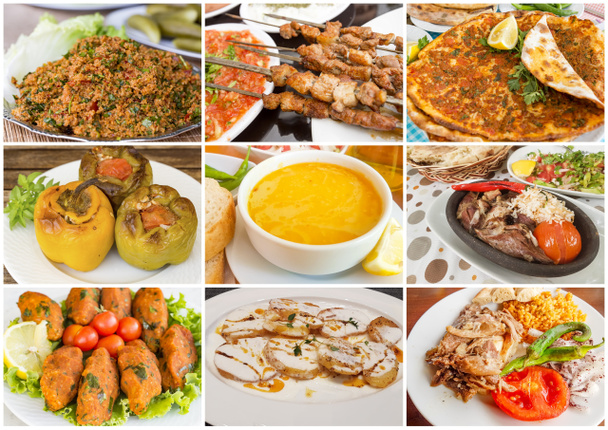伝統的なトルコ料理のコラージュ - 写真・画像