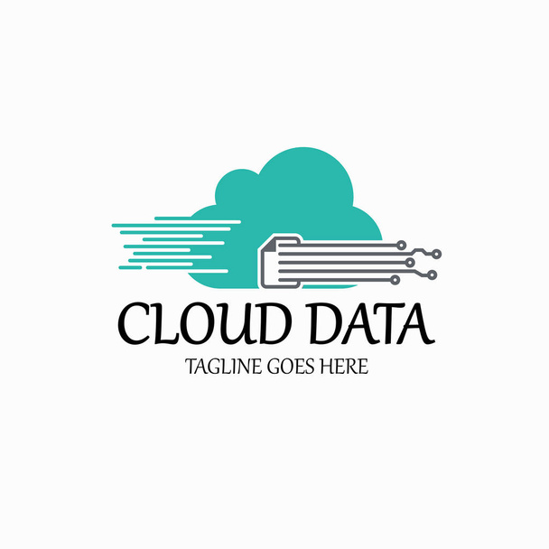 Cloud Data logo design template. Vector illustration - Vector, Image