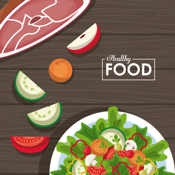 Healthy food concept - Vector, Image