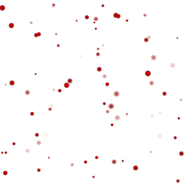 Falling red dots with white background - Photo, Image