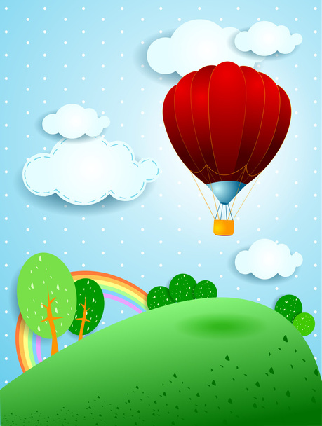 Hot air balloon - Vektor, Bild