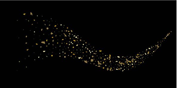 Konfeti bir siyah altın parçacıkların Glitter - Vektör, Görsel