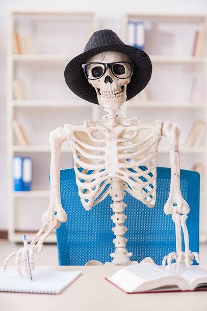 Skeleton businessman working in the office - Foto, Bild