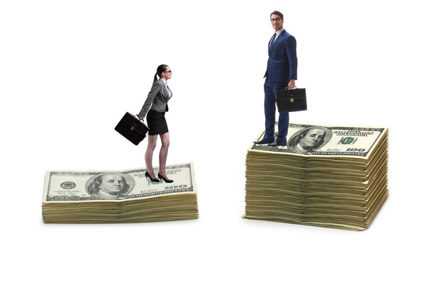 Konzept der ungleichen Bezahlung und der geschlechtsspezifischen Kluft zwischen Mann und Frau - Foto, Bild