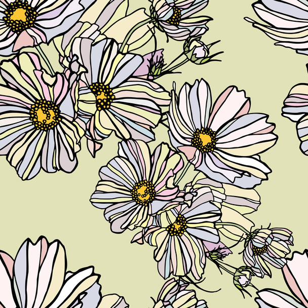 Elegance Seamless pattern with flowers - Vetor, Imagem