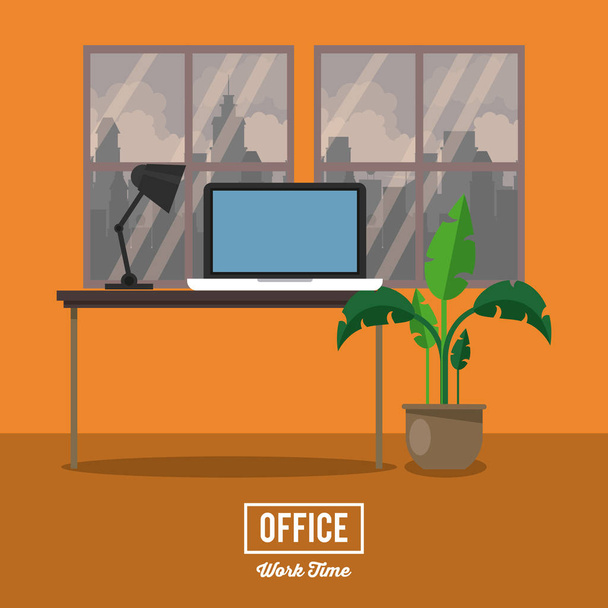 Büroarbeitszeit - Vektor, Bild