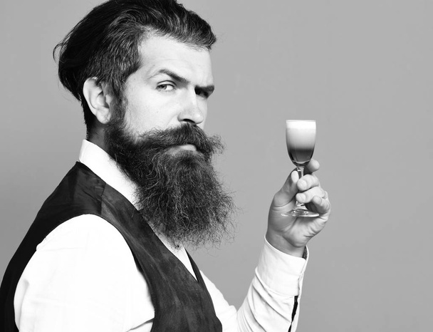 serious handsome bearded man - Fotó, kép