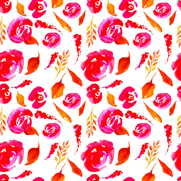 Watercolor Floral Repeat Pattern. Can be used as a Print for Fabric, Background for Wedding Invitation - Fotó, kép
