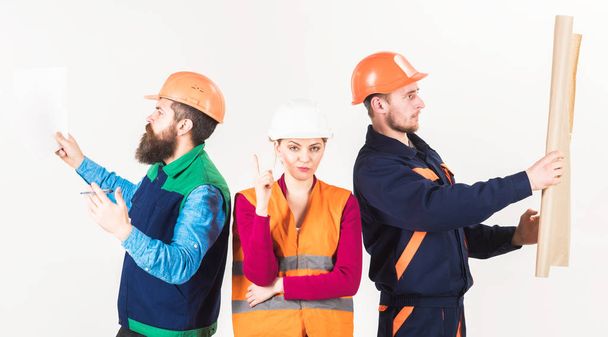 Builder, architect, repairman searching handyman. Hiring workers concept. - Φωτογραφία, εικόνα