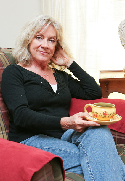 Mature Woman Relaxing at Home - Fotó, kép