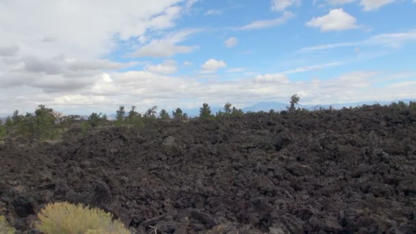 Steady Shot of Medium Sized Volcanic Rocks of Craters of the Moon National Monument - Felvétel, videó
