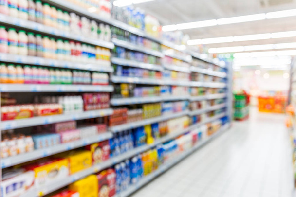 Supermercado Corredor e prateleiras em borrão para fundo - Foto, Imagem