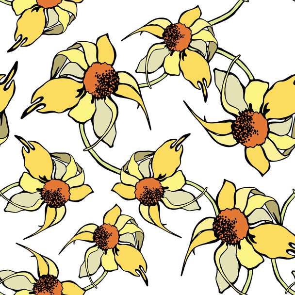 Elegance Seamless pattern with flowers - Διάνυσμα, εικόνα