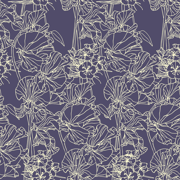 Elegance Seamless pattern with flowerse - Vector, Image