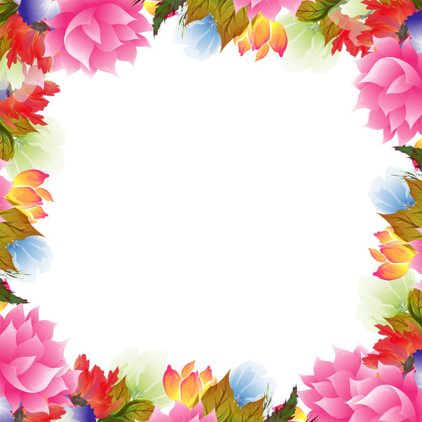 Beautiful watercolor flowers decorated background. Can be used as greeting card or invitation card design. - Vector, afbeelding