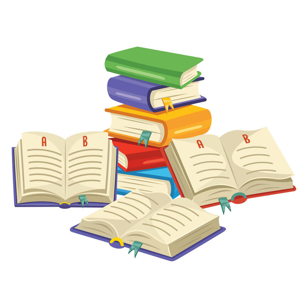 Vector Illustration Of Reading Book - Vector, Image