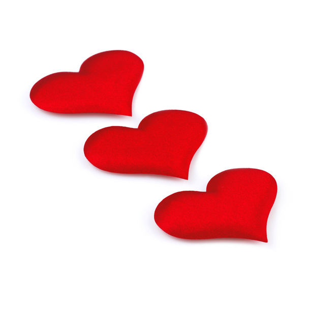 tři červené srdce izolovaných na bílém pozadí, náměstí - Fotografie, Obrázek