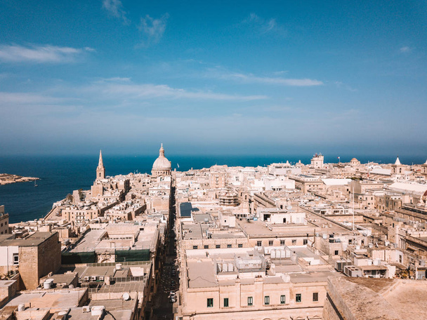 Aerial panoramic view of the Valletta old town on Malta. - Valokuva, kuva